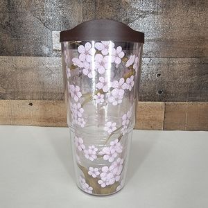 Tervis Floral Tumbler with Brown Lid